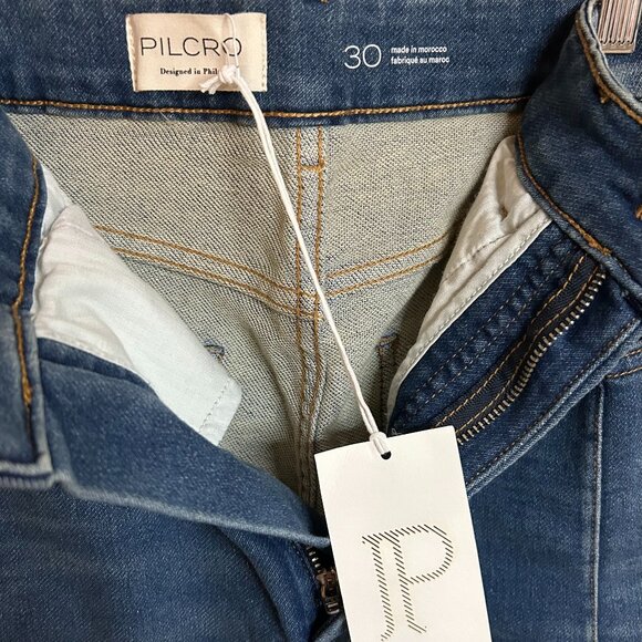 The Kenna Mid-Rise Heritage Barrel Jeans by Pilcro: Denim Vtg Blue Wash Sz 30 - Picture 5 of 12